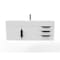 Castello Usa Amazon 48" Wall Mounted  White Vanity With White Top And Black Handles CB-MC-48W-BL-2056-WH - alternate 1